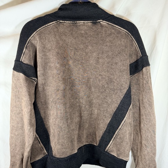 BKE Buckle Pullover Sweatshirt Women's M Knit Mock Neck Pocket Brown/Black Tags - Picture 6 of 7